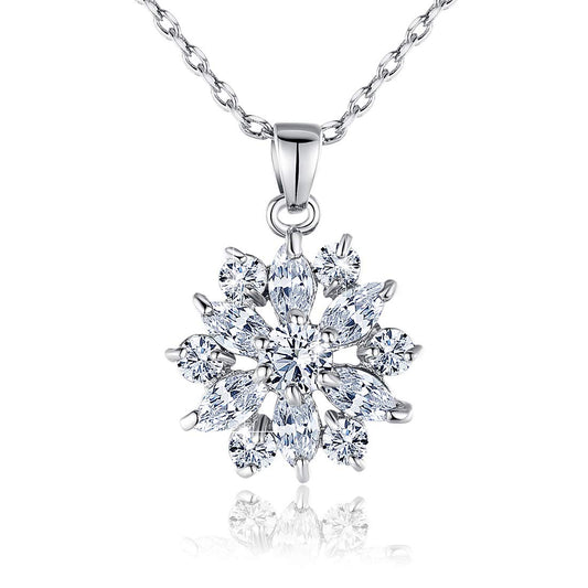 Snowflake Necklace (18K White Gold)