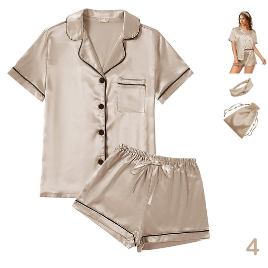 Silkis Satin Pajamas (Pale Champagne)