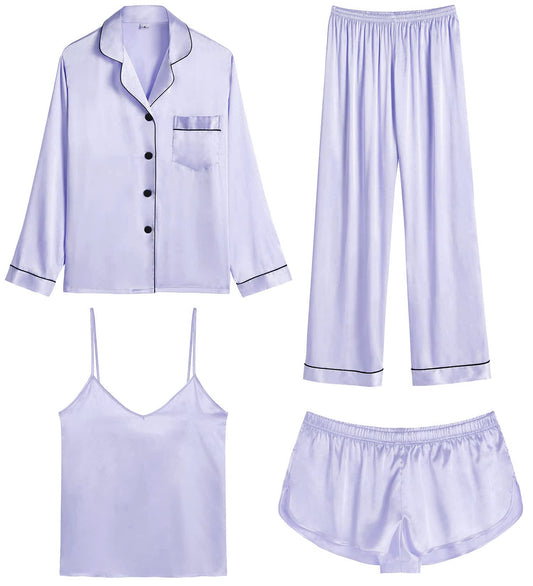 4 pack Satin Pajamas (Lavendel)