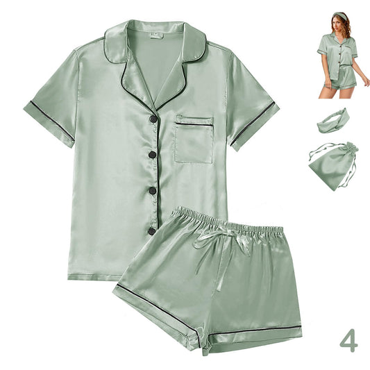 Silkis Satin Pajamas (Pale Champagne)