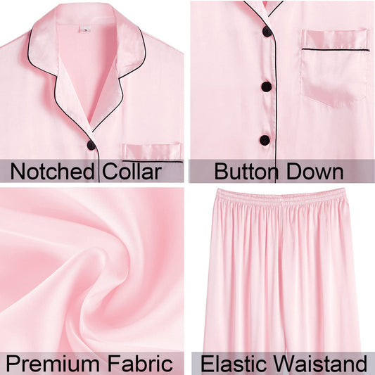 4 Pack Satin Pajamas (Pink)