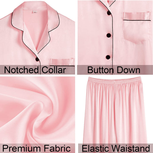 4 pack Satin Pajamas (Sakura Pink)