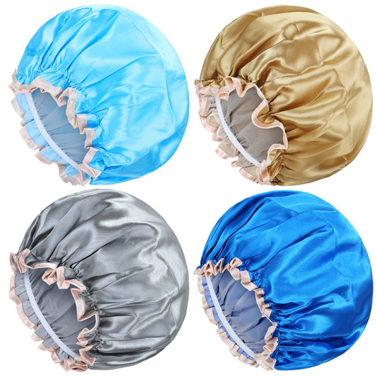 Satin shower caps