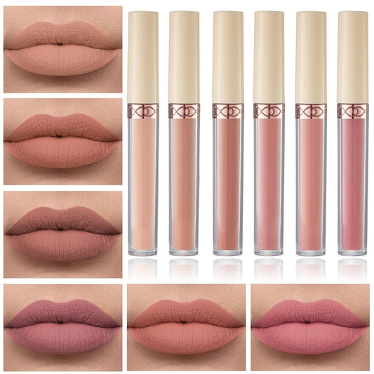 6 Colors Matte Nude Lipstick Set