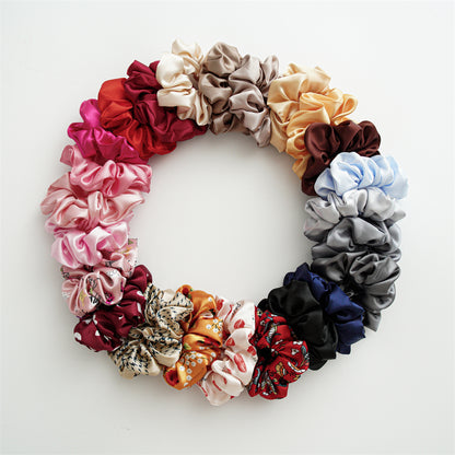 Satin hair tie (24 colors/patterns)