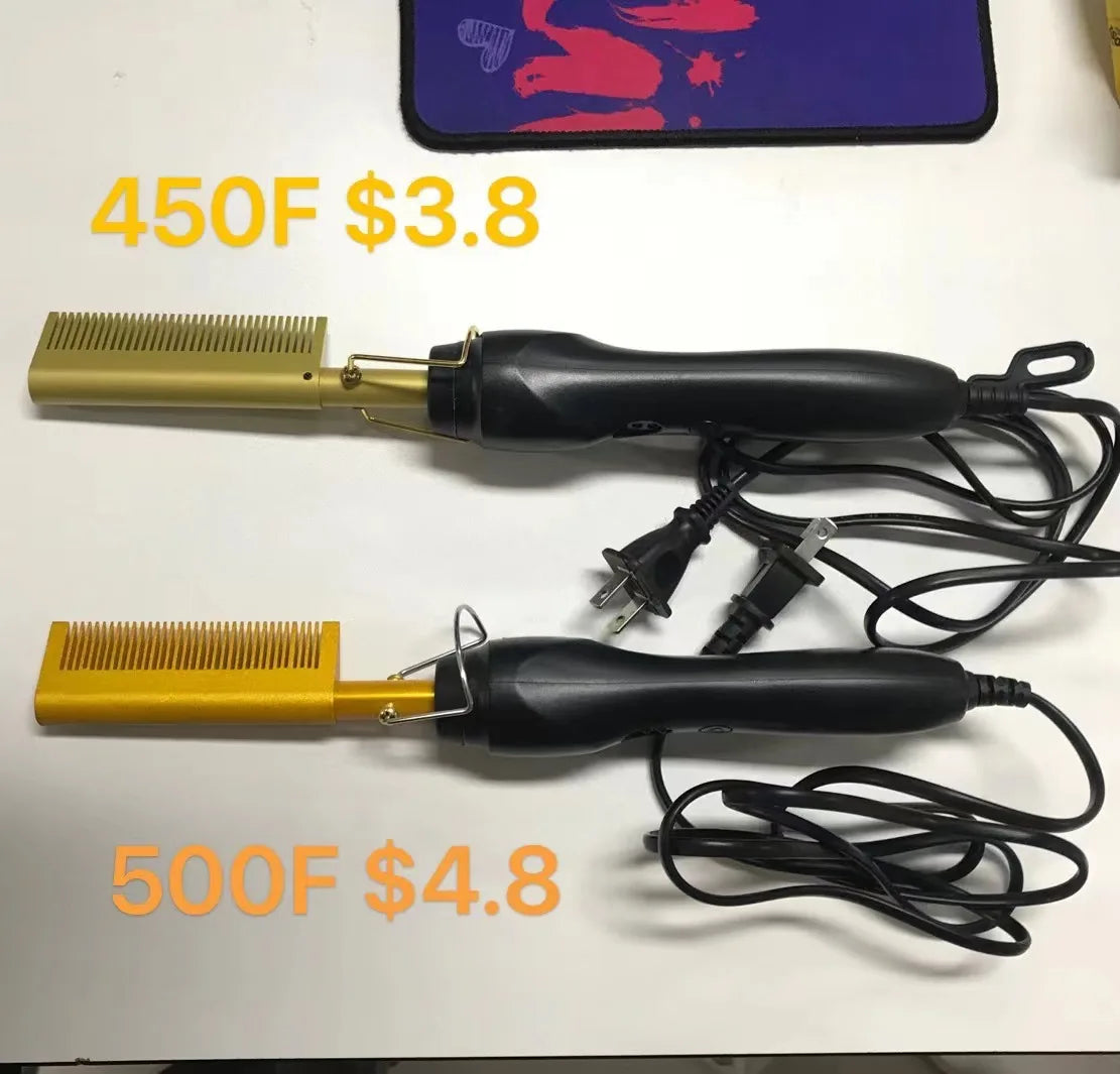 Hair straightener brush