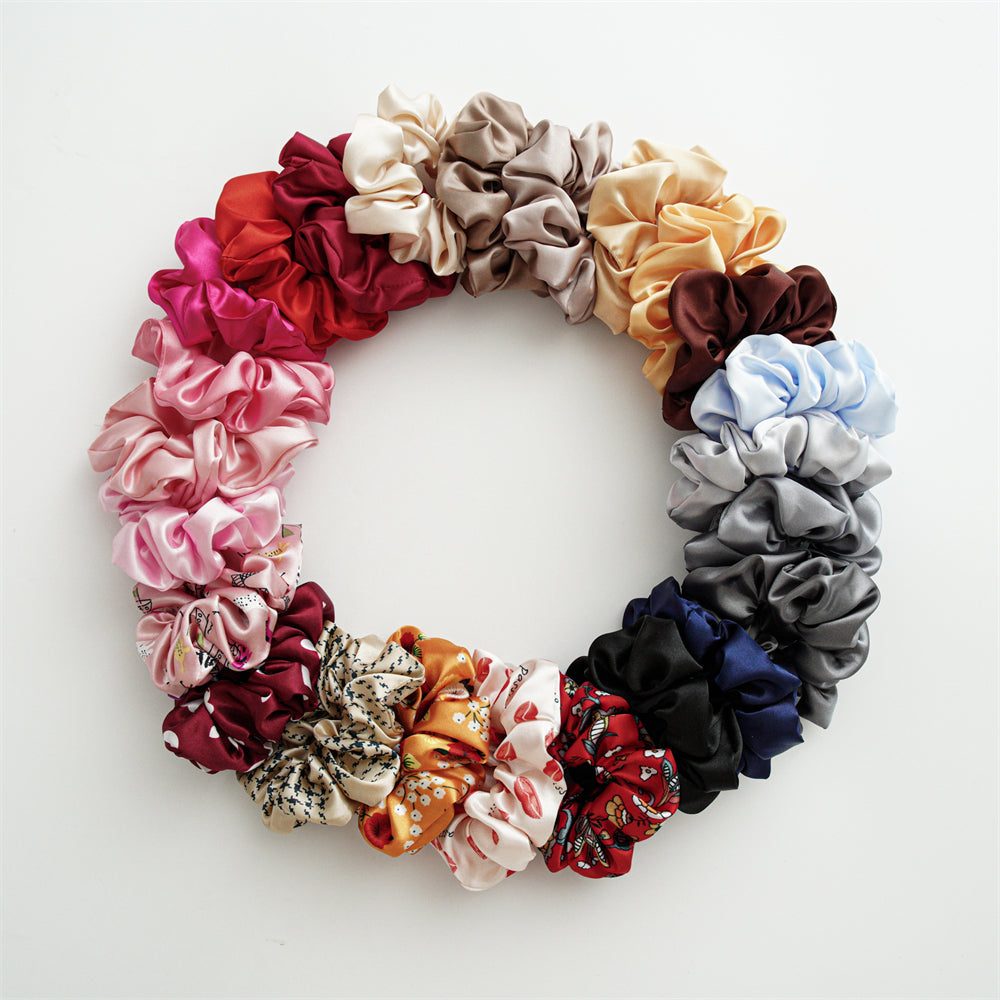 Satin hair tie (24 colors/patterns)