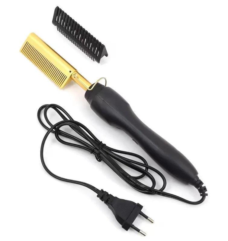 Hair straightener brush