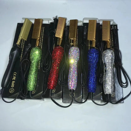 Hair straightener brush