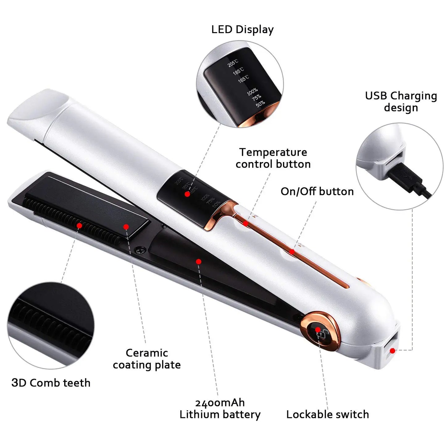 Wireless curl/straightener