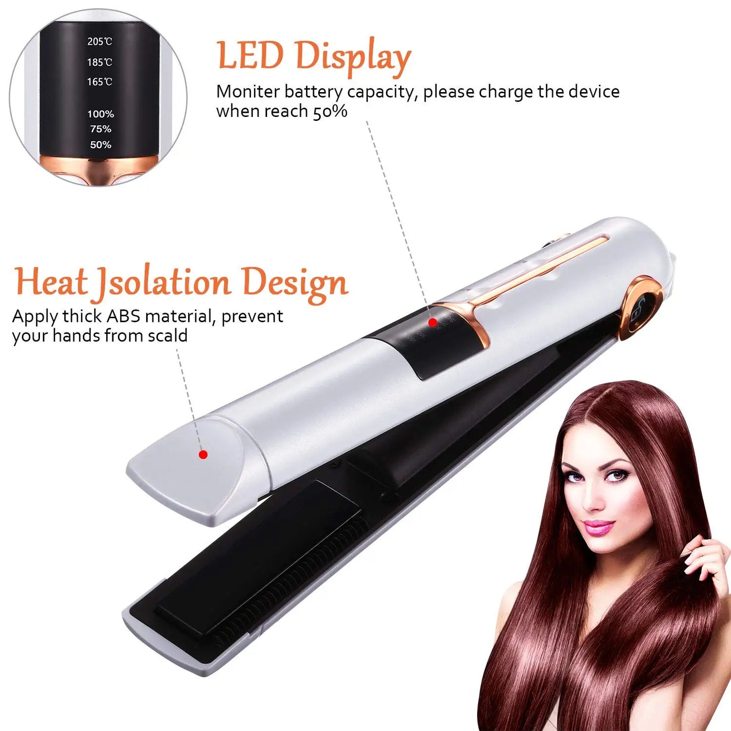 Wireless curl/straightener