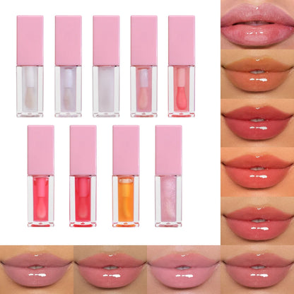 Big Brush 7 Color Changing Lip Oil Moisturizing Flavouring Fruit Clear Vegan Private Label Pink Lipgloss Lip Plumper Gloss