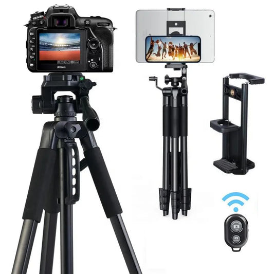 Premium Professional Tripod Phone Video Camera Ring Light Stand Tripod for Canon Aluminum Travel DSLR Camera Stand Tripod