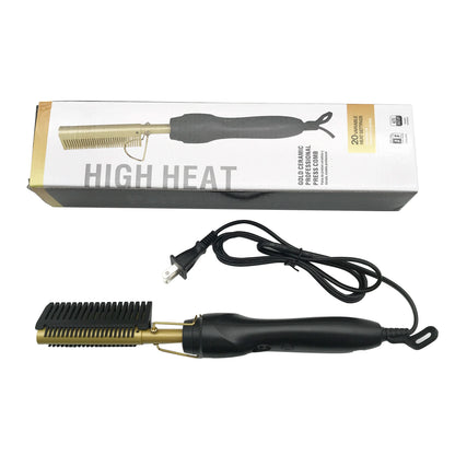 Hair straightener brush