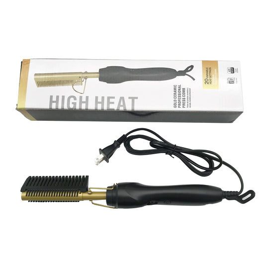 Hair straightener brush
