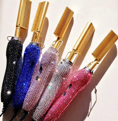 Hair straightener brush