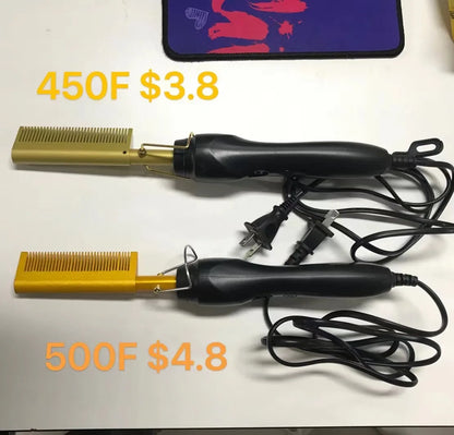 Hair straightener brush