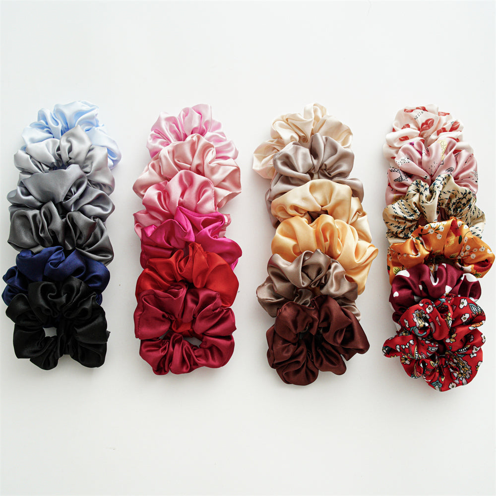 Satin hair tie (24 colors/patterns)