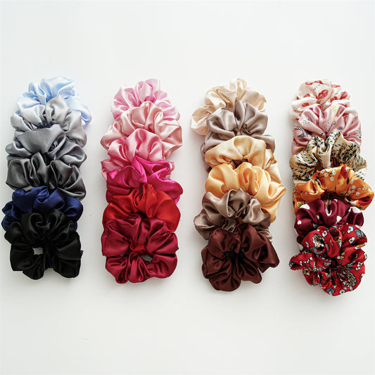 Satin hair tie (24 colors/patterns)