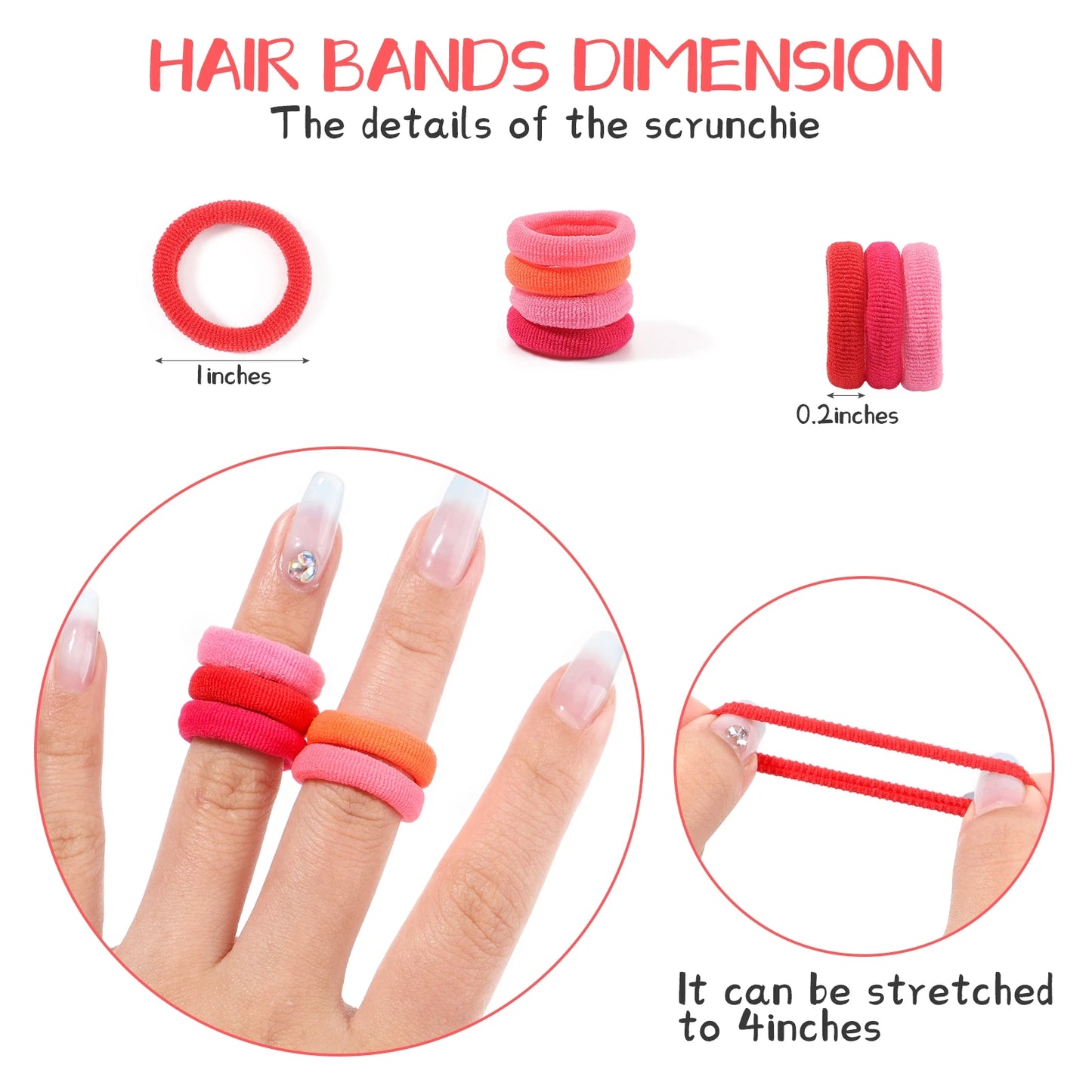 20/50pcs kids hair ties (25 options)