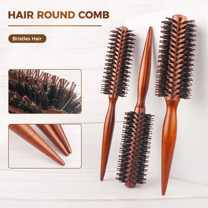 Wood Bristle Hair Brush (6 sizes)