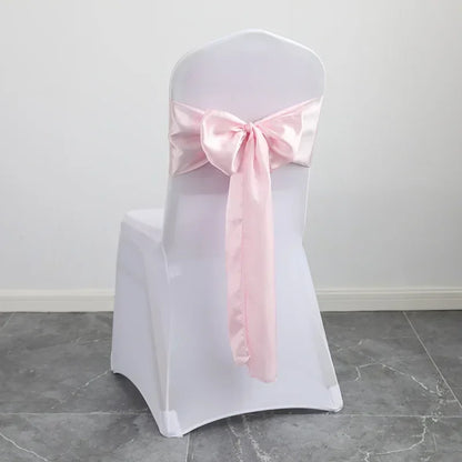 Wedding Decoration Chair Satin Sash Bow Tie Self TIe for BIrthday Party Festival Hotel Holiday Shiny Look Luxury Dining Room