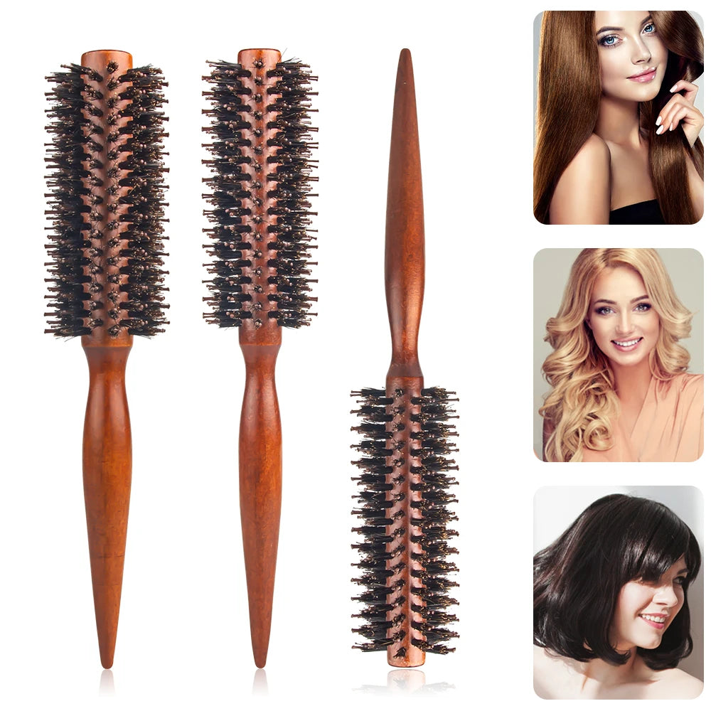 Wood Bristle Hair Brush (6 sizes)